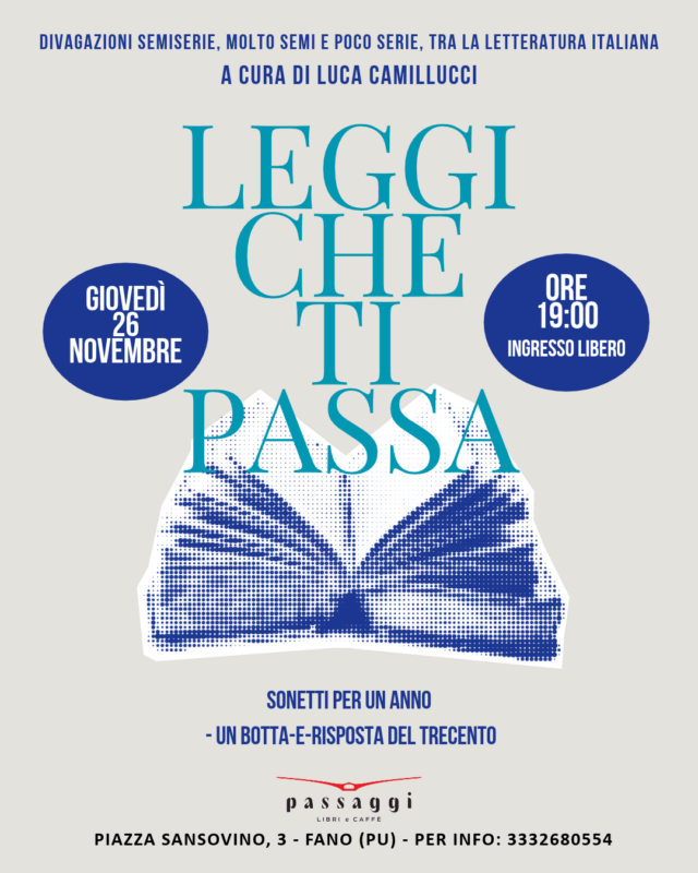 "LEGGI CHE TI PASSA" con Luca Camillucci
